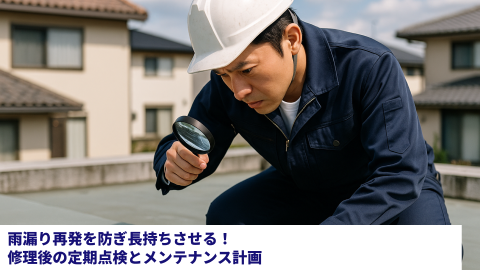 雨漏り再発を防ぎ長持ちさせる！修理後の定期点検とメンテナンス計画