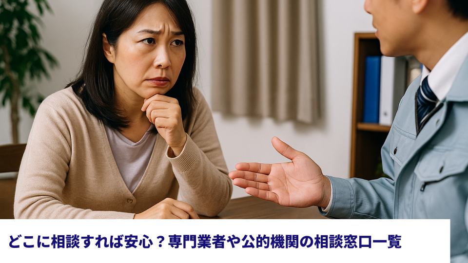どこに相談すれば安心？専門業者や公的機関の相談窓口一覧