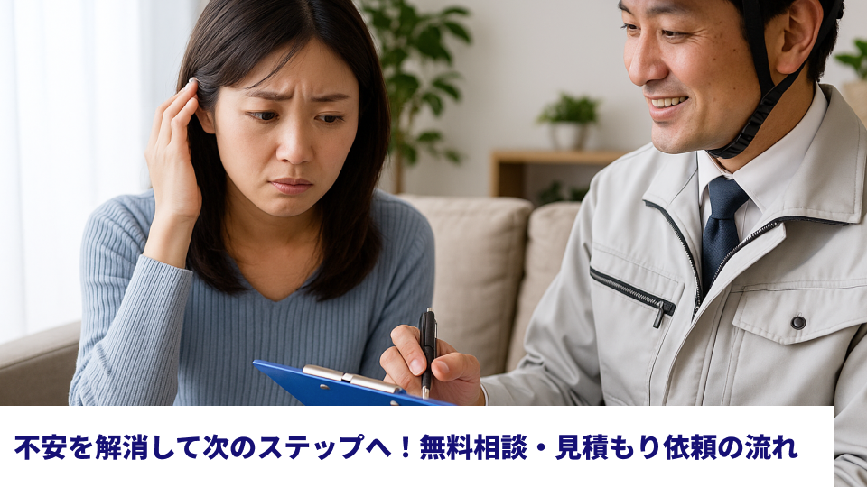 不安を解消して次のステップへ！無料相談・見積もり依頼の流れ