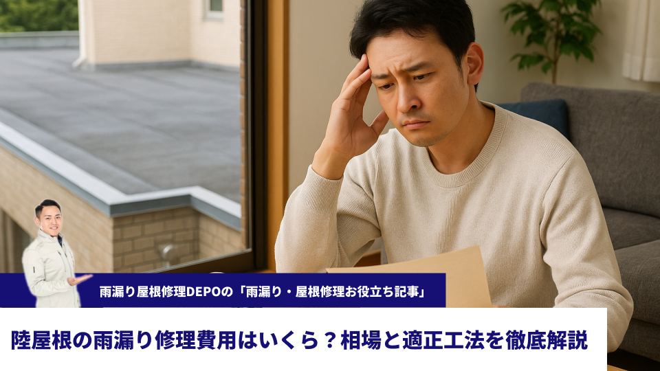 陸屋根の雨漏り修理費用はいくら？相場と適正工法を徹底解説