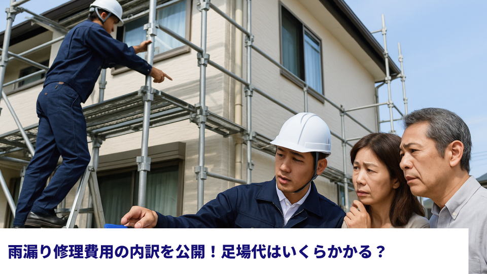 雨漏り修理費用の内訳を公開！足場代はいくらかかる？