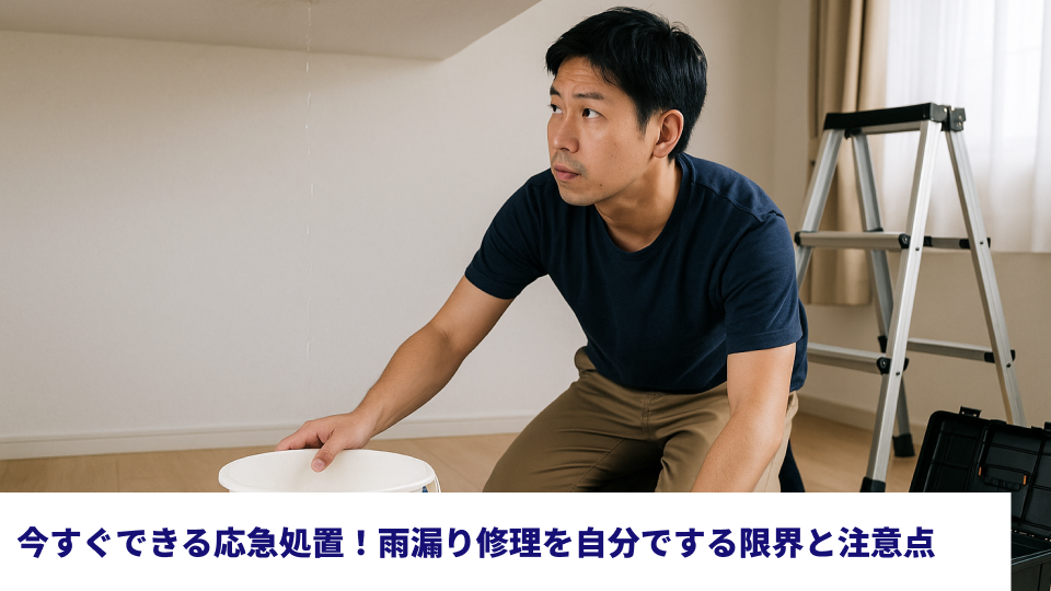 今すぐできる応急処置！雨漏り修理を自分でする限界と注意点