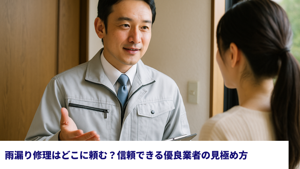 雨漏り修理はどこに頼む？信頼できる優良業者の見極め方