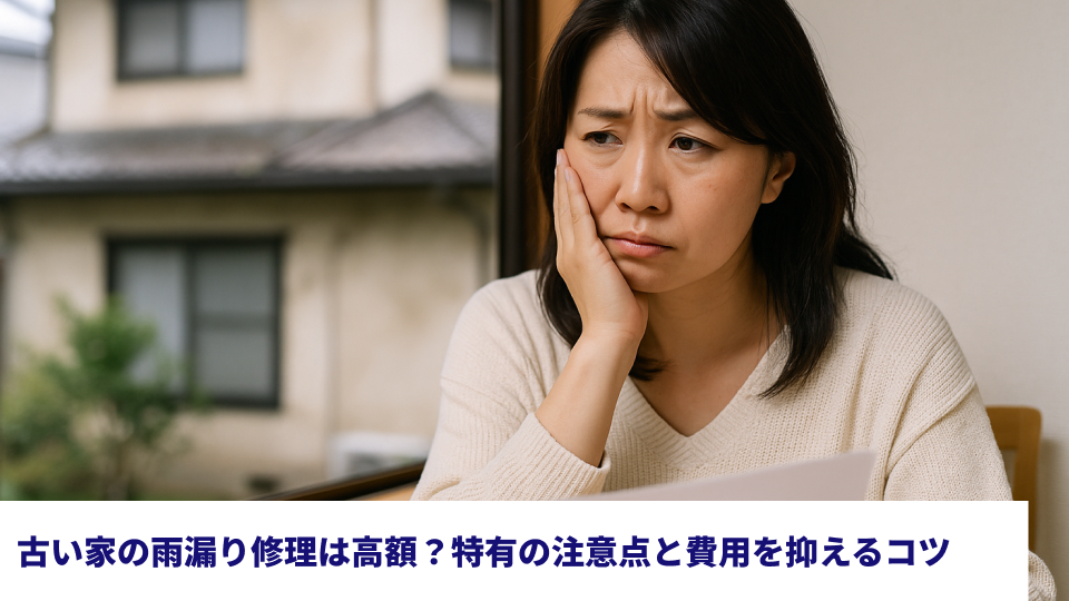 古い家の雨漏り修理は高額？特有の注意点と費用を抑えるコツ