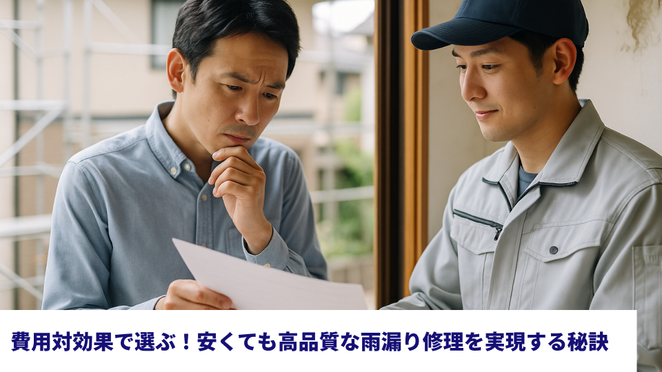 費用対効果で選ぶ！安くても高品質な雨漏り修理を実現する秘訣