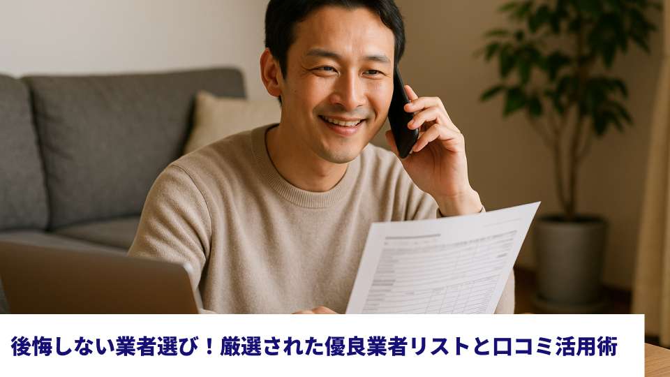後悔しない業者選び！厳選された優良業者リストと口コミ活用術