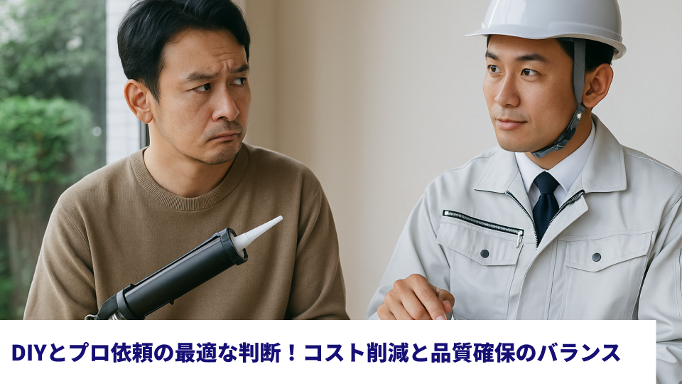 DIYとプロ依頼の最適な判断！コスト削減と品質確保のバランス