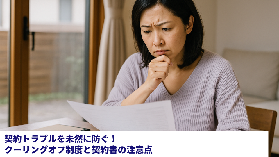 契約トラブルを未然に防ぐ！クーリングオフ制度と契約書の注意点