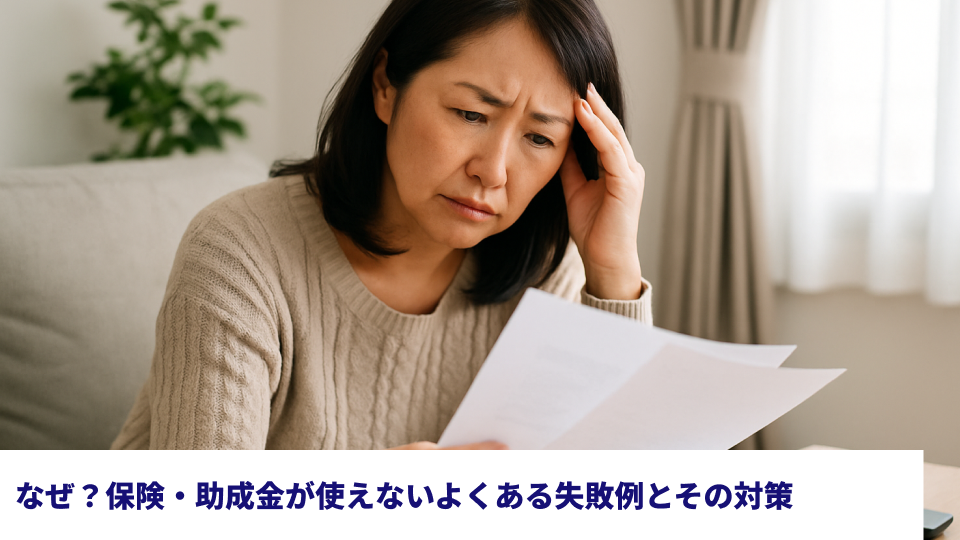 なぜ？保険・助成金が使えないよくある失敗例とその対策