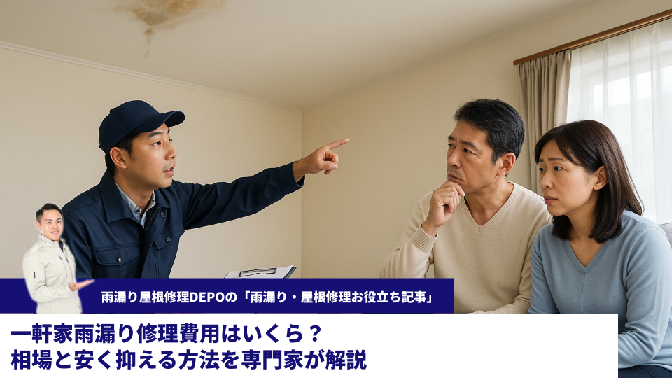 一軒家雨漏り修理費用はいくら？相場と安く抑える方法を専門家が解説