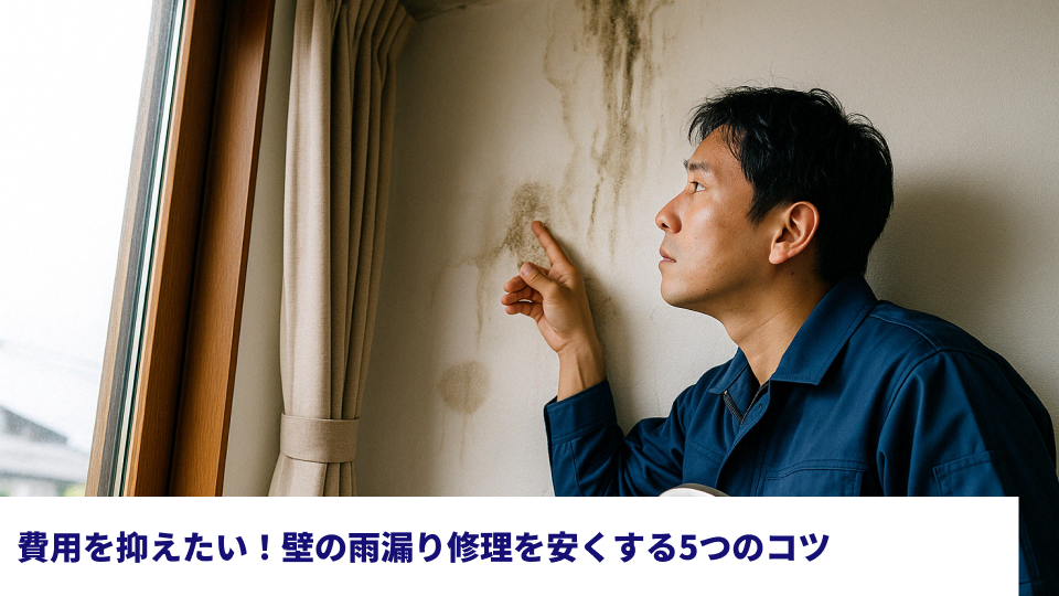費用を抑えたい！壁の雨漏り修理を安くする5つのコツ