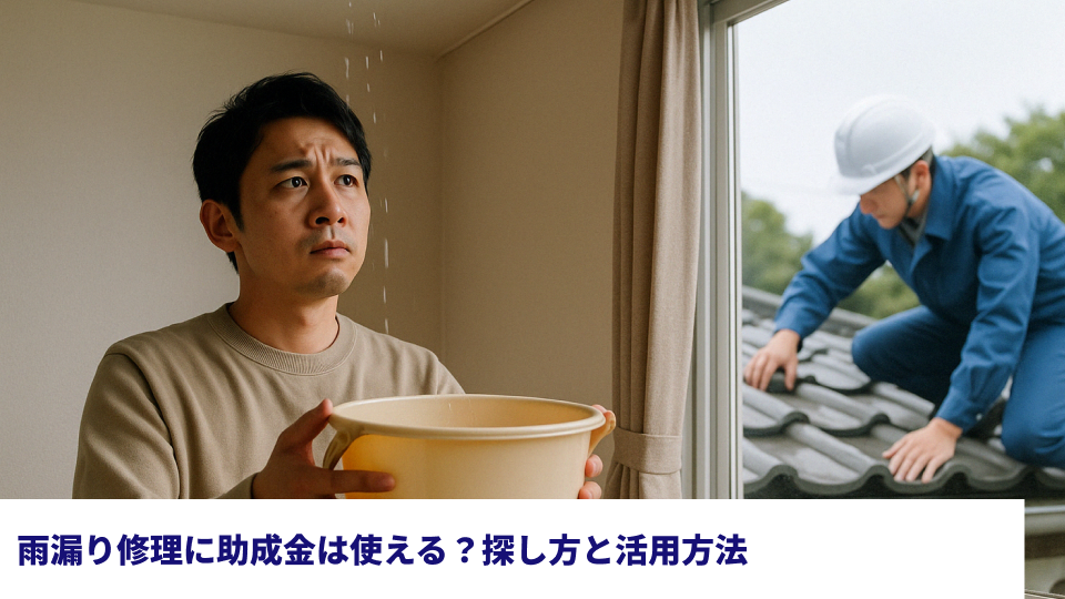 雨漏り修理に助成金は使える？探し方と活用方法