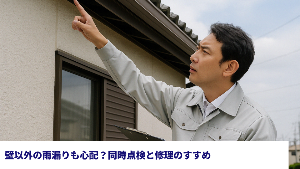 壁以外の雨漏りも心配？同時点検と修理のすすめ