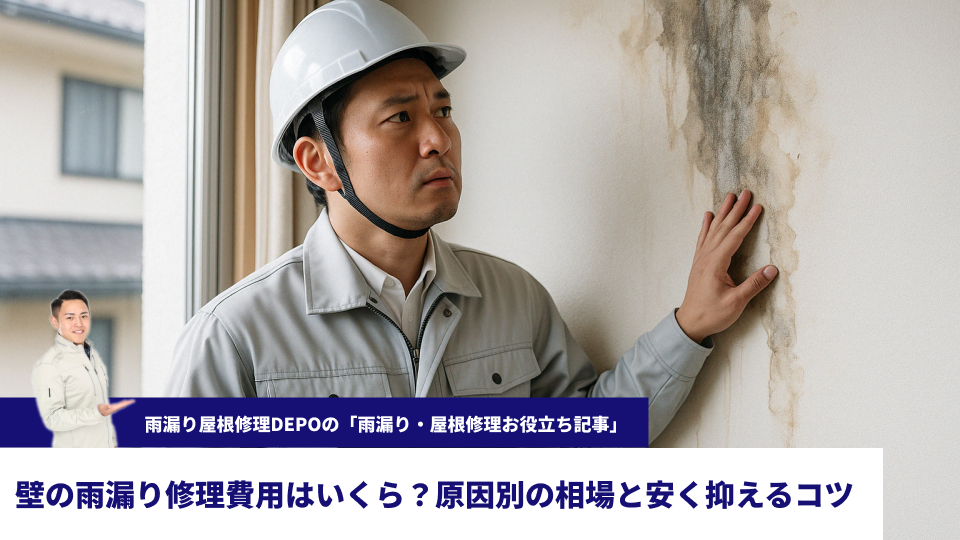 壁の雨漏り修理費用はいくら？原因別の相場相場と安く抑えるコツ