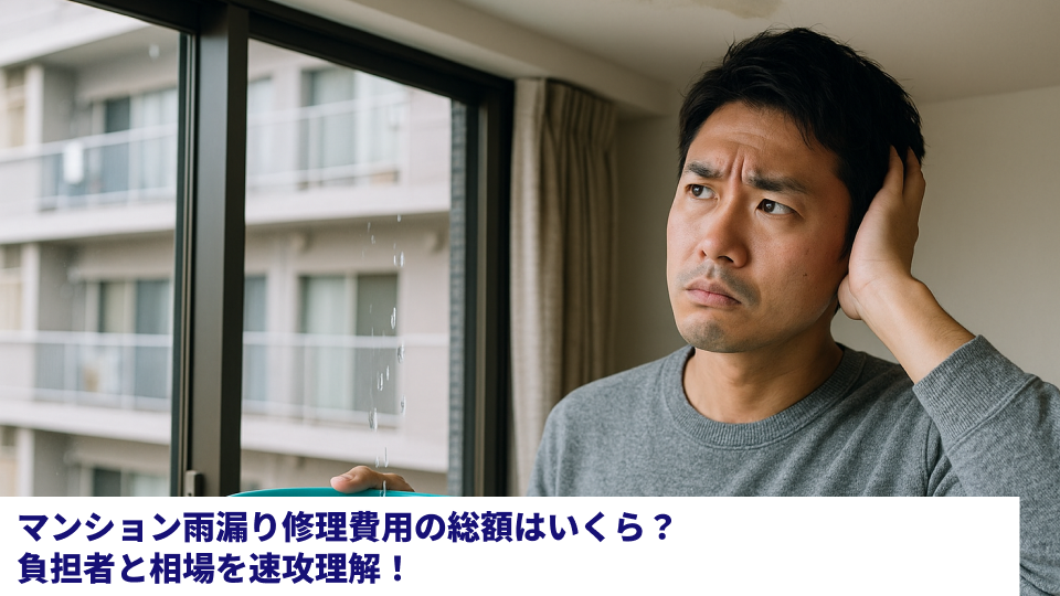 マンション雨漏り修理費用の総額はいくら？負担者と相場を速攻理解！
