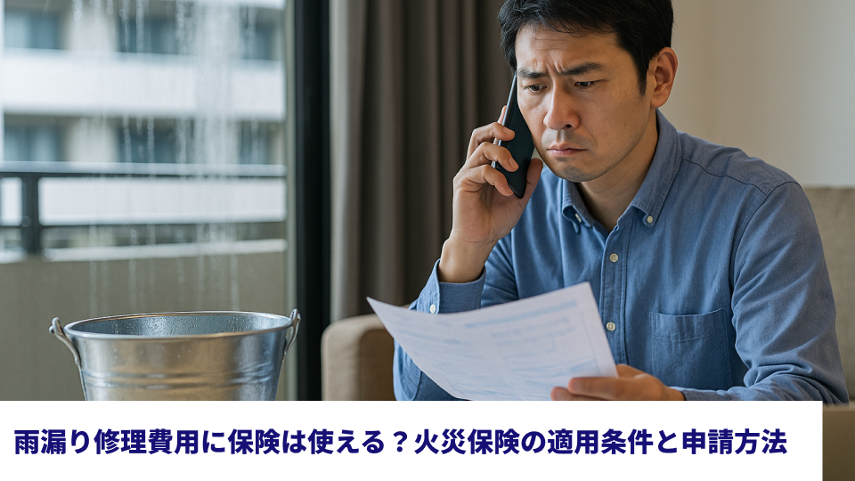 雨漏り修理費用に保険は使える？火災保険の適用条件と申請方法