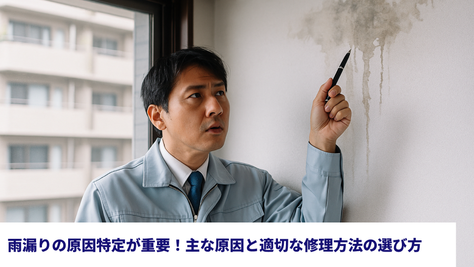 雨漏りの原因特定が重要！主な原因と適切な修理方法の選び方