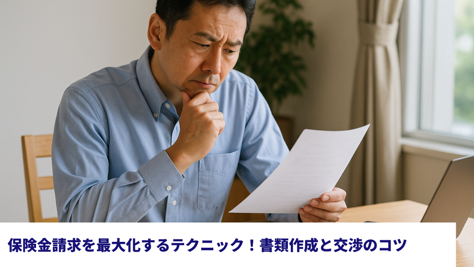 保険金請求を最大化するテクニック！書類作成と交渉のコツ