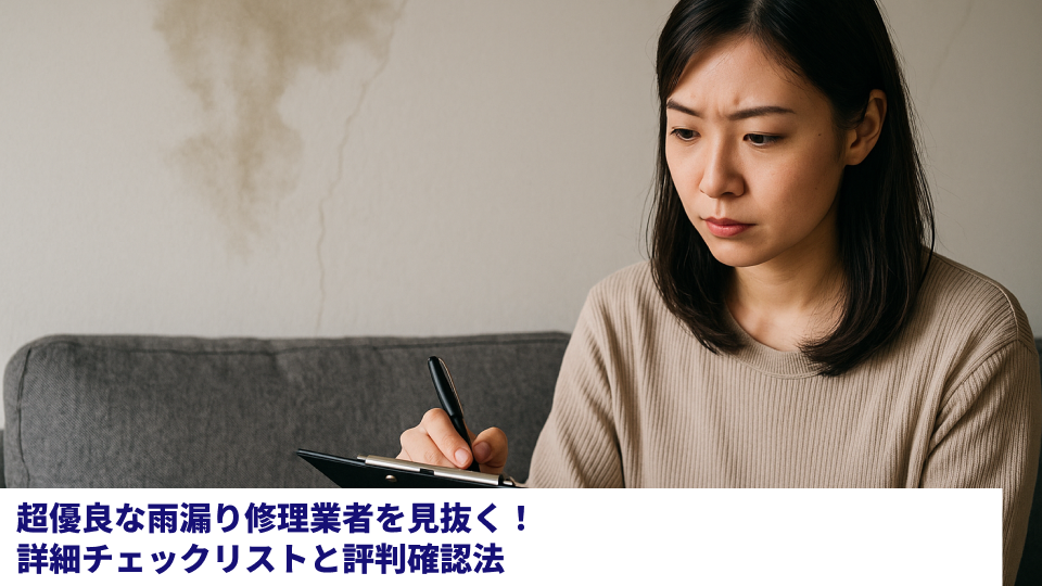 超優良な雨漏り修理業者を見抜く！詳細チェックリストと評判確認法