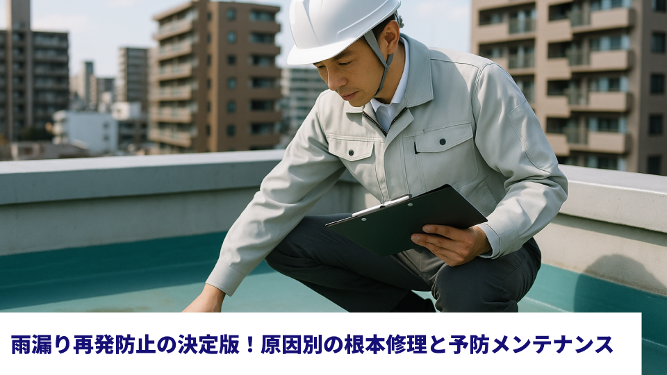 雨漏り再発防止の決定版！原因別の根本修理と予防メンテナンス