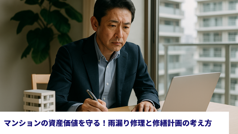 マンションの資産価値を守る！雨漏り修理と修繕計画の考え方