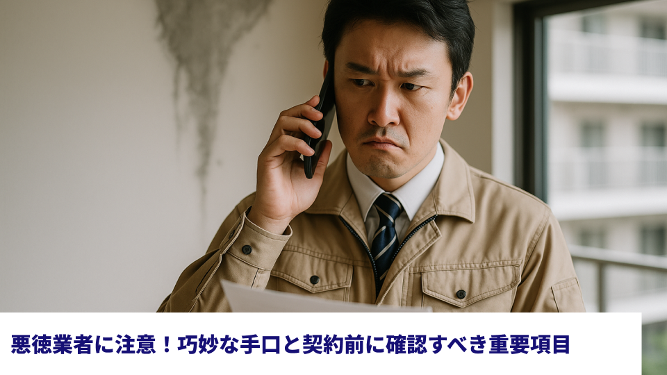悪徳業者に注意！巧妙な手口と契約前に確認すべき重要項目