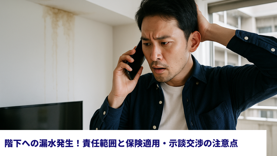 階下への漏水発生！責任範囲と保険適用・示談交渉の注意点