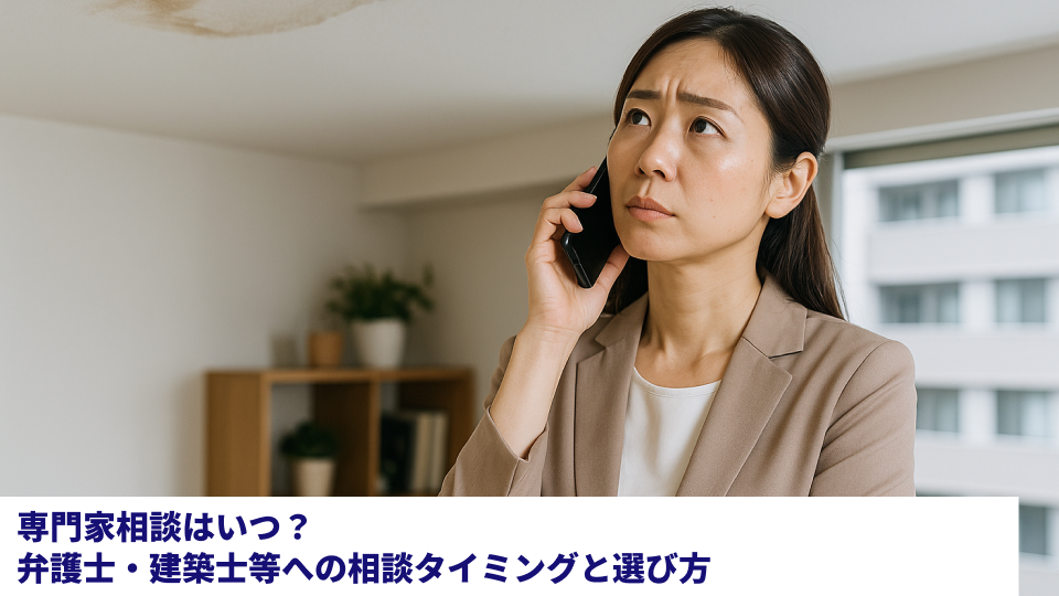 専門家相談はいつ？弁護士・建築士等への相談タイミングと選び方