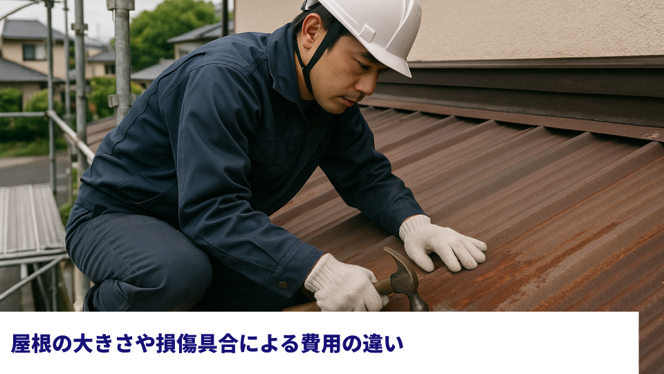 屋根の大きさや損傷具合による費用の違い 屋根の大きさや損傷具合による費用の違い