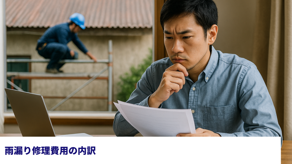 雨漏り修理費用の内訳 雨漏り修理費用の内訳