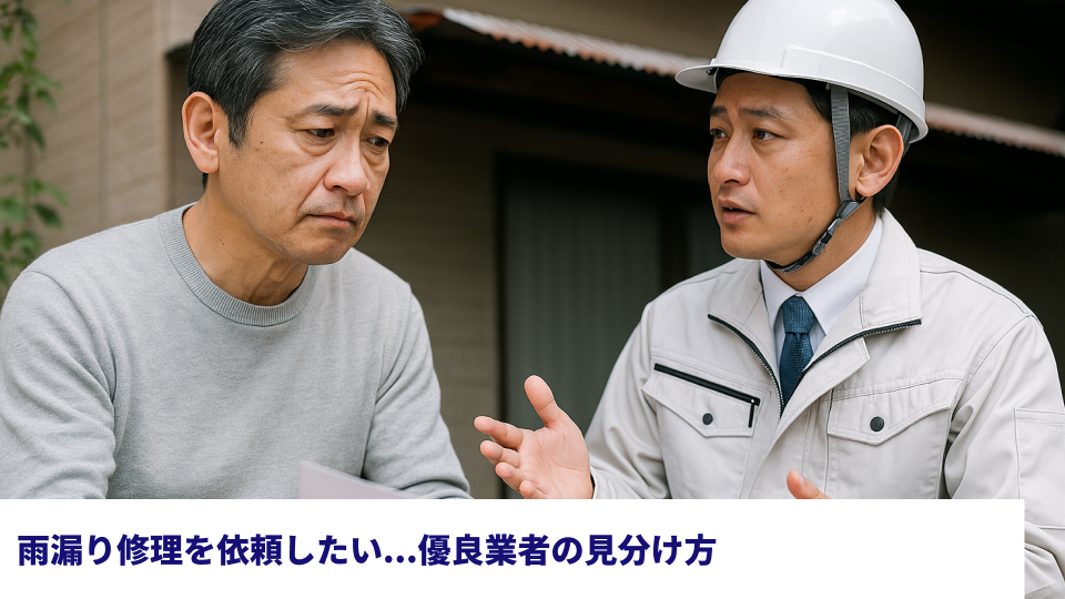 雨漏り修理を依頼したい...優良業者の見分け方 雨漏り修理を依頼したい...優良業者の見分け方
