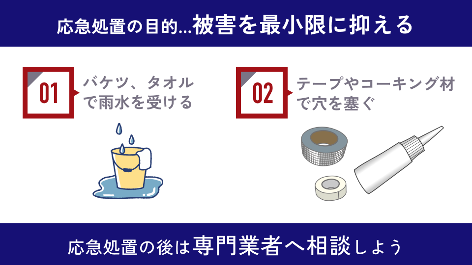 応急処置の後は専門業者へ相談 応急処置の後は専門業者へ相談